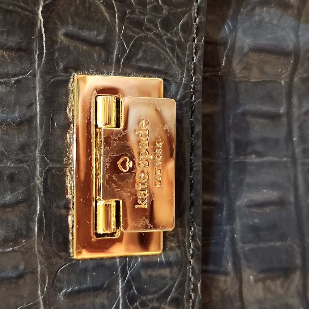 EUC Kate Spade Orchard Valley Sinclair Shoulder Bag Tote Croc Embossed Leather - Picture 8 of 8